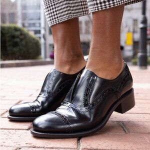 The Office of Angela Scott Ms. Arzner Slip On Black Oxford Leather Loafer EU 39